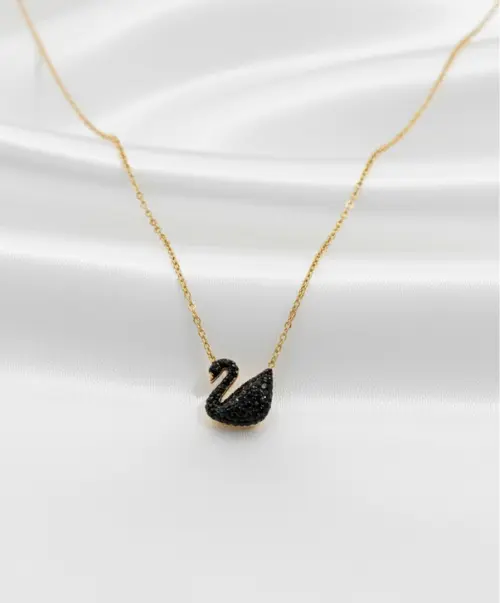 Black Swan Pendant Necklace