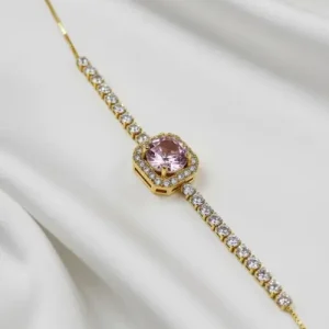 Violet Solitaire Gold Bracelet