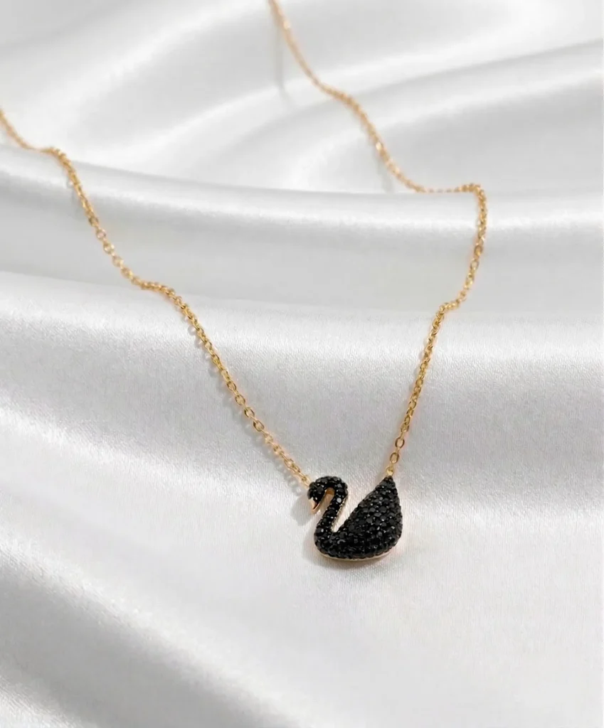 Black Swan Pendant Necklace